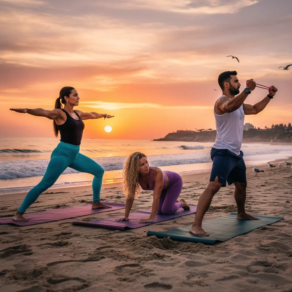 Practicante de yoga realizando una postura de resistencia que fortalece los músculos y mejora la definición corporal.